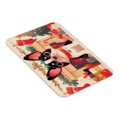 Cute French Bulldog by the Christmas Fireplace Magnet (Rechte Seite)
