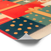 Cute French Bulldog by the Christmas Fireplace Poster (Ecke)