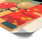 Cute French Bulldog by the Christmas Fireplace Poster (Ecke)