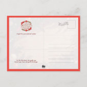 Cute French Bulldog by the Christmas Fireplace Postkarte (Rückseite)