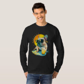 Cute French Bulldog chillin tropical drink on summ T-Shirt (Vorne ganz)