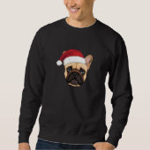 Cute French Bulldog Christmas Santa Hat Sweatshirt (Vorderseite)