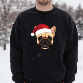 Cute French Bulldog Christmas Santa Hat Sweatshirt