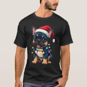 Cute French Bulldog Christmas Santa Pet Dog Lover  T-Shirt (Vorderseite)