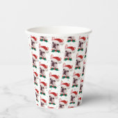 Cute French Bulldog Dog Christmas Pattern Pappbecher (Vorderseite)