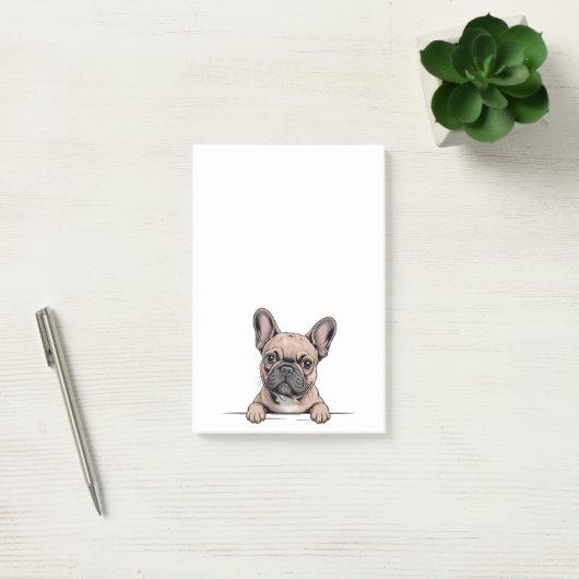 Cute French Bulldog Frenchie Post-it Klebezettel (Büro)