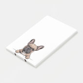 Cute French Bulldog Frenchie Post-it Klebezettel (angewinkelt)