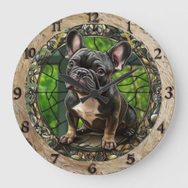 Cute French Bulldog  Große Wanduhr