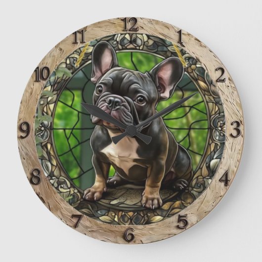Cute French Bulldog  Große Wanduhr (Vorderseite)