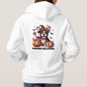 Cute French Bulldog Halloween Candy Witch Hoodie (Rückseite)