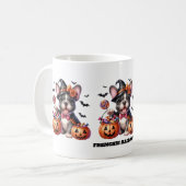 Cute French Bulldog Halloween Candy Witch Kaffeetasse (Vorderseite Links)