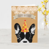 Cute French Bulldog Happy Birthday Karte (Gelbe Blume)