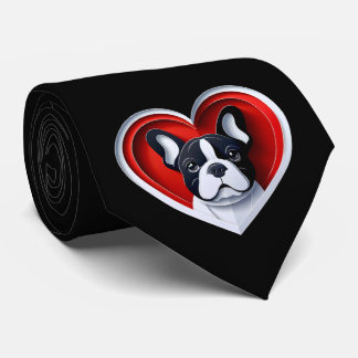 Cute French Bulldog Heart Frenchie Dad Dog Lover Krawatte