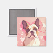 Cute French Bulldog Love Magnet (Vorderseite/Rückseite)