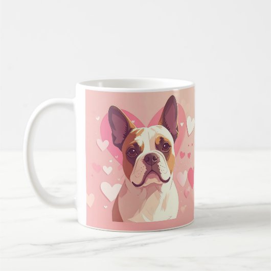 Cute French Bulldog Love Mug Kaffeetasse (Links)
