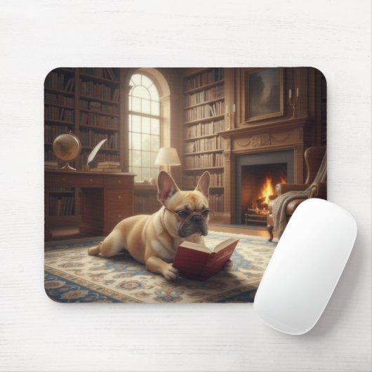 Cute French Bulldog Mousepad (Mit Mouse)