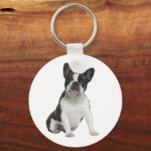 Cute French Bulldog Puppy Dog Keychain Schlüsselanhänger (Vorderseite)