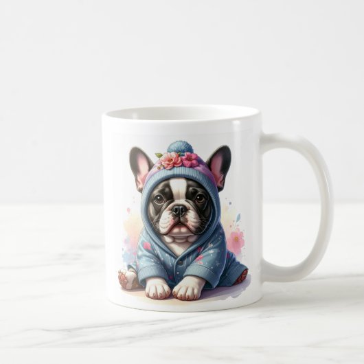 Cute French Bulldog Puppy Mug Kaffeetasse (Rechts)