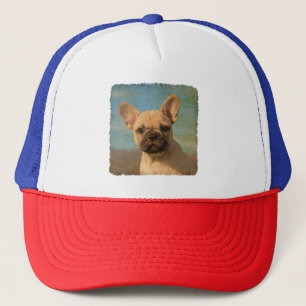 Cute French Bulldog Puppy Vintage Dog Photo - Truckerkappe