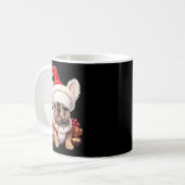 Cute French Bulldog Santa Hat Merry Christmas T Sh Kaffeetasse (Vorderseite Links)