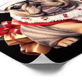 Cute French Bulldog Santa Hat Merry Christmas T Sh Poster (Ecke)