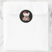 Cute French Bulldog Santa Hat Merry Christmas T Sh Runder Aufkleber (Tasche)