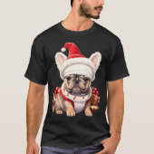 Cute French Bulldog Santa Hat Merry Christmas T Sh T-Shirt (Vorderseite)