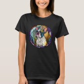 Cute Frenchie Stained Glass Window French Bulldog T-Shirt (Vorderseite)