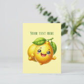 Cute fresh lemon customizable  postkarte (Stehend Vorderseite)