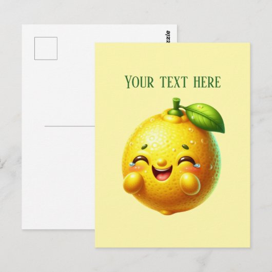Cute fresh lemon customizable postkarte (Vorne/Hinten)