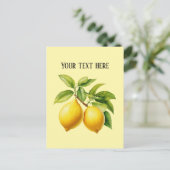 Cute fresh lemon customizable  postkarte (Stehend Vorderseite)