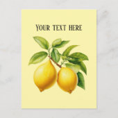 Cute fresh lemon customizable  postkarte (Vorderseite)
