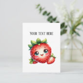 Cute fresh strawberry customizable vendors postkarte (Stehend Vorderseite)