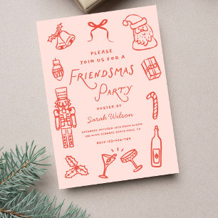 Cute Friendsmas Weihnachtsfeier Einladung