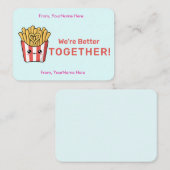 Cute Fries Classroom Valentine Flat Note Card Mitteilungskarte (Vorne/Hinten)