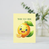 Cute frische Zitrone anpassbare Postkarte (Stehend Vorderseite)