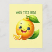 Cute frische Zitrone anpassbare Postkarte (Vorderseite)