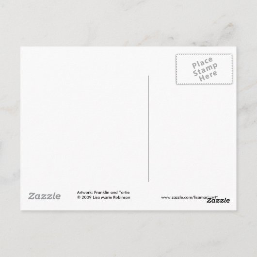 Cute Frog and Tortoiseshell Cat Postcard Postkarte (Rückseite)