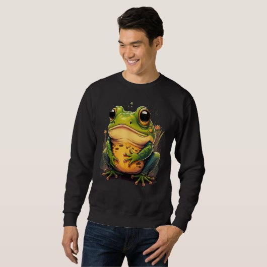 Cute Frog  Animal on Frog 1 Sweatshirt (Vorne ganz)