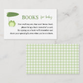Cute Frog Baby Shower Bring a Book Request Begleitkarte (Vorne/Hinten)