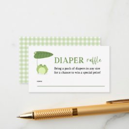 Cute Frog Baby Shower Diaper Raffle Tickets Begleitkarte