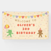 Cute Frog & Bear Birthday Banner (Horizontal)