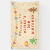 Cute Frog & Bear Birthday Banner (Vertikal)