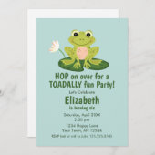 Cute Frog Birthday Invitation Einladung (Vorne/Hinten)