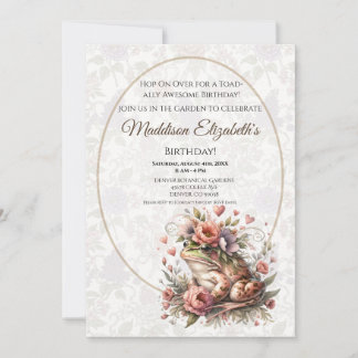 Cute Frog Birthday Invitation for Nature Lover Einladung