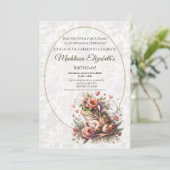 Cute Frog Birthday Invitation for Nature Lover Einladung (Stehend Vorderseite)