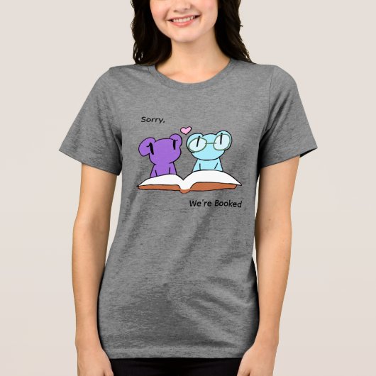 Cute frog booklovers Tri-Blend shirt (Vorderseite)