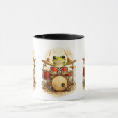 Cute Frog Drummer - Funny Animal Music Mug Tasse (Zentrum)