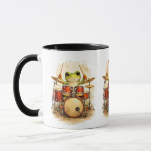 Cute Frog Drummer - Funny Animal Music Mug Tasse