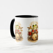 Cute Frog Drummer - Funny Animal Music Mug Tasse (Vorderseite Links)